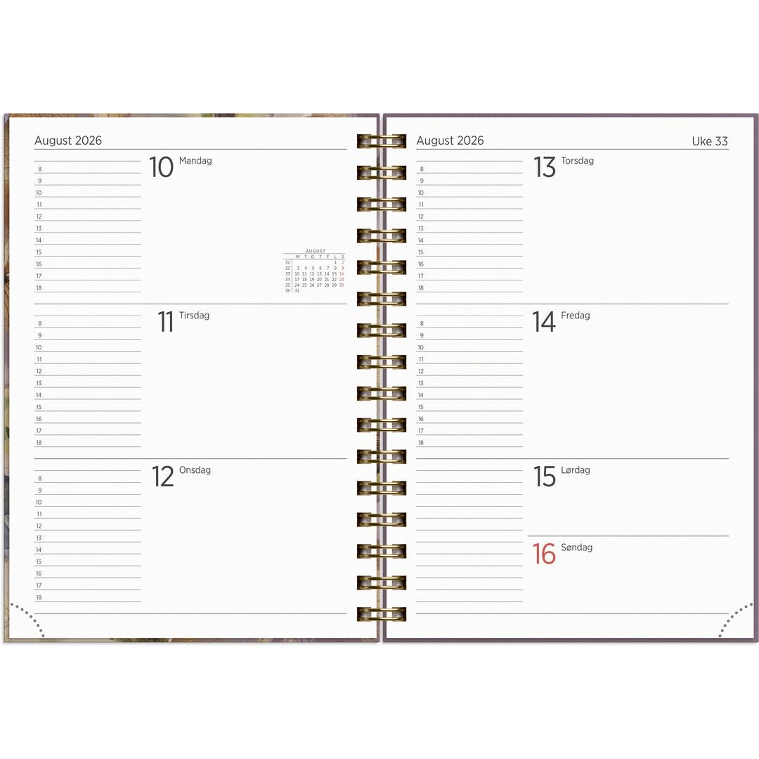 Kalender Grieg Leo A5 spiral 2026 Fiol