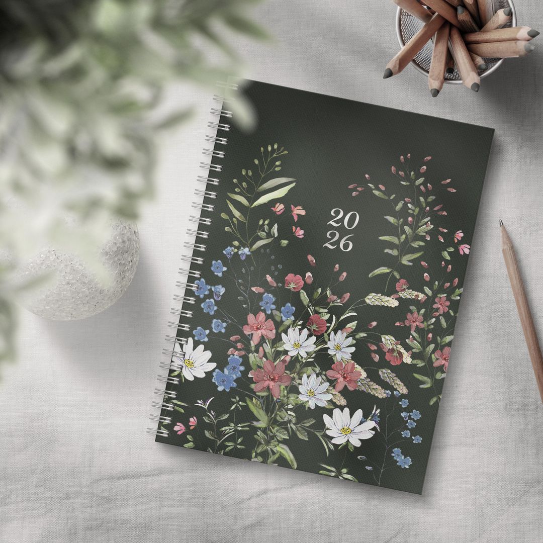 Ukekalender Grieg Multi A5 2026 blomster