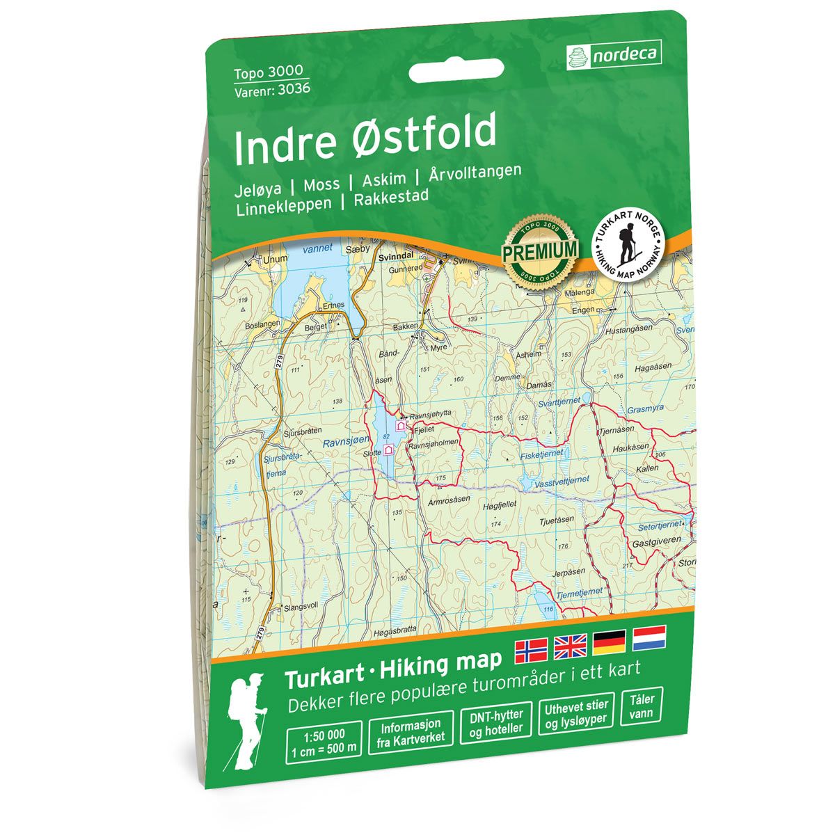 Indre Østfold 1:50 000 - Veikart