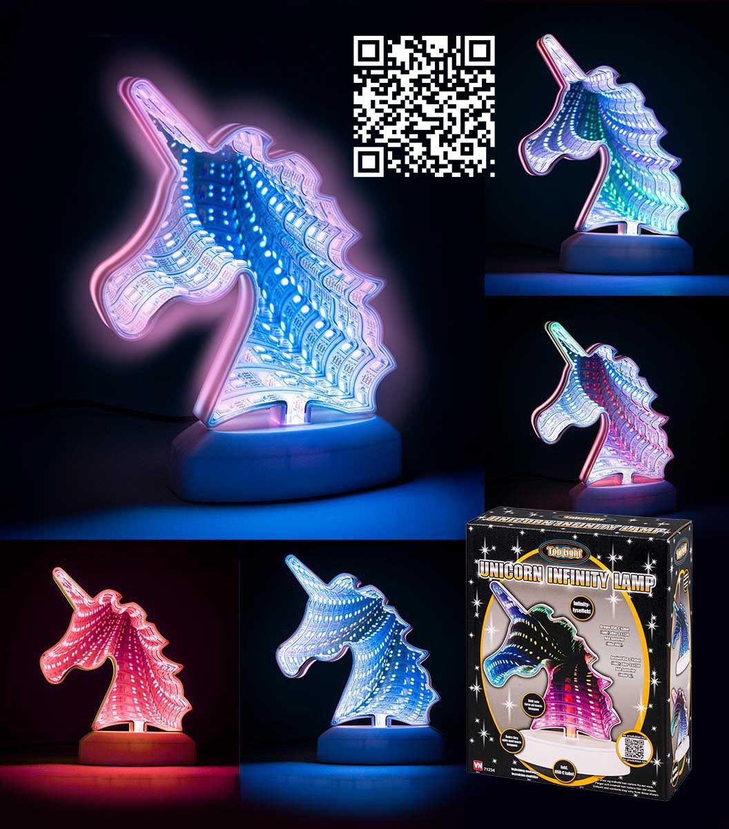 Unicorn Speil Lampe 19x15cm m/usb
