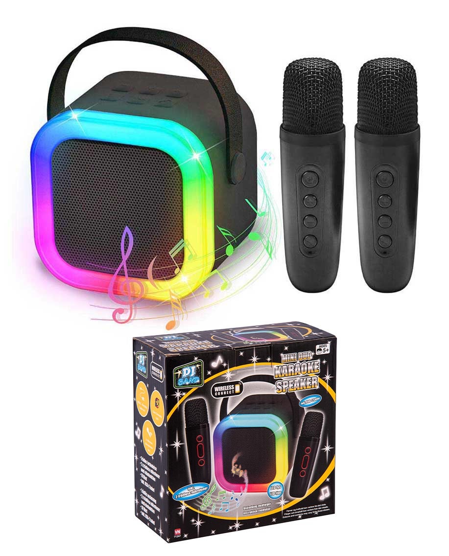 Høyttaler Karaoke m/2 Mikrofoner Oppladbar