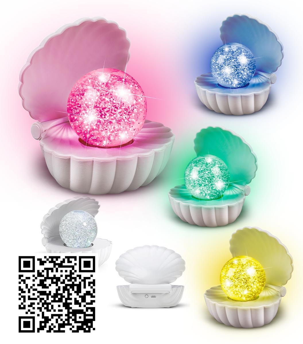 Skjell Glitterlampe m/usb kabel