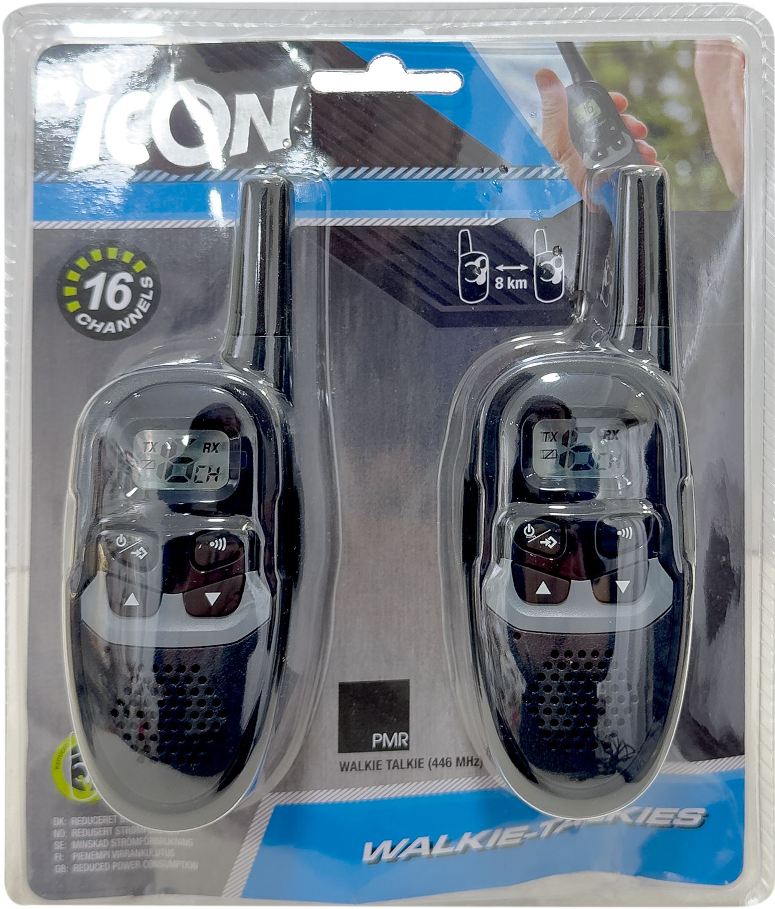 Icon Walkie Talkies Pmr 8 Km 16 Ch