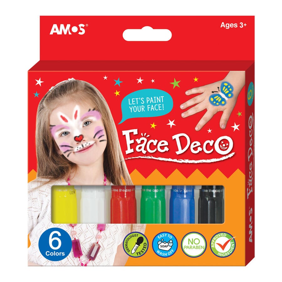 Amos Face Deco Ansiktsmaling 6pk