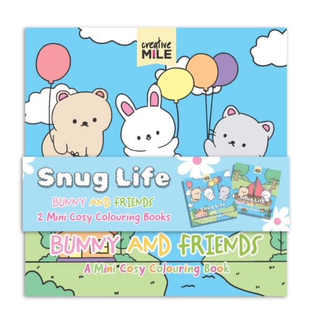 2 Pack Mini Colouring Book   Snug Life Cosy Colouring Bunny and Friends