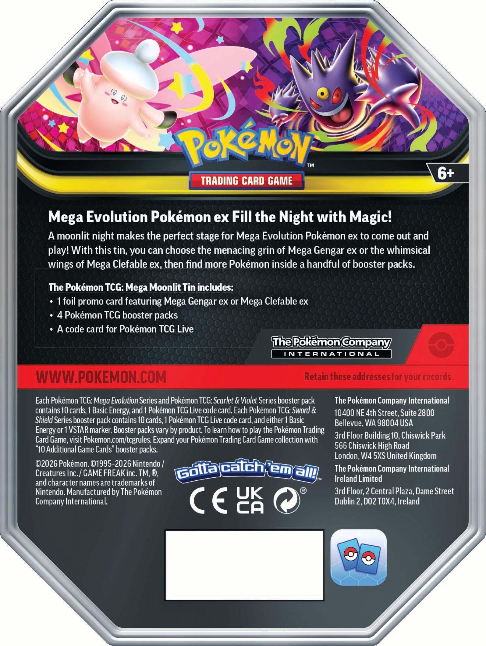 Pokemon Tin Summer Ex Mega Gengar Mega Clefable