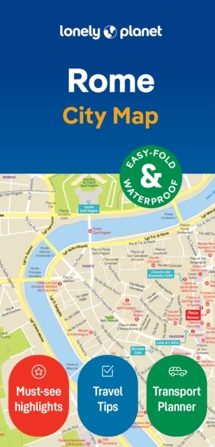 Lonely Planet Rome City Map - Durable, Waterproof, Easy-Fold Planning Map with Attractions & Walking Tours