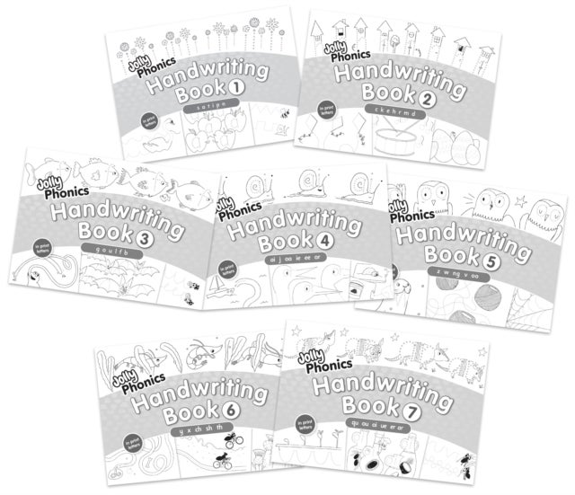 Jolly Phonics Handwriting Books Complete Set (1-7) - In Print Letters (American English edition)