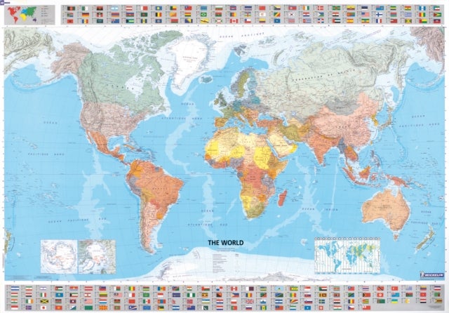 The World - Michelin rolled & tubed wall map Encapsulated - Wall Map