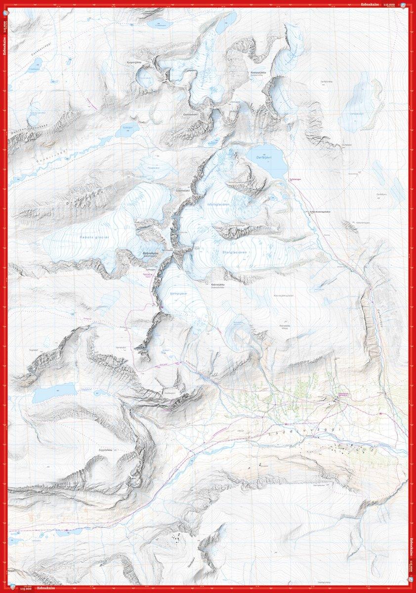 Högalpin karta: Kebnekaise