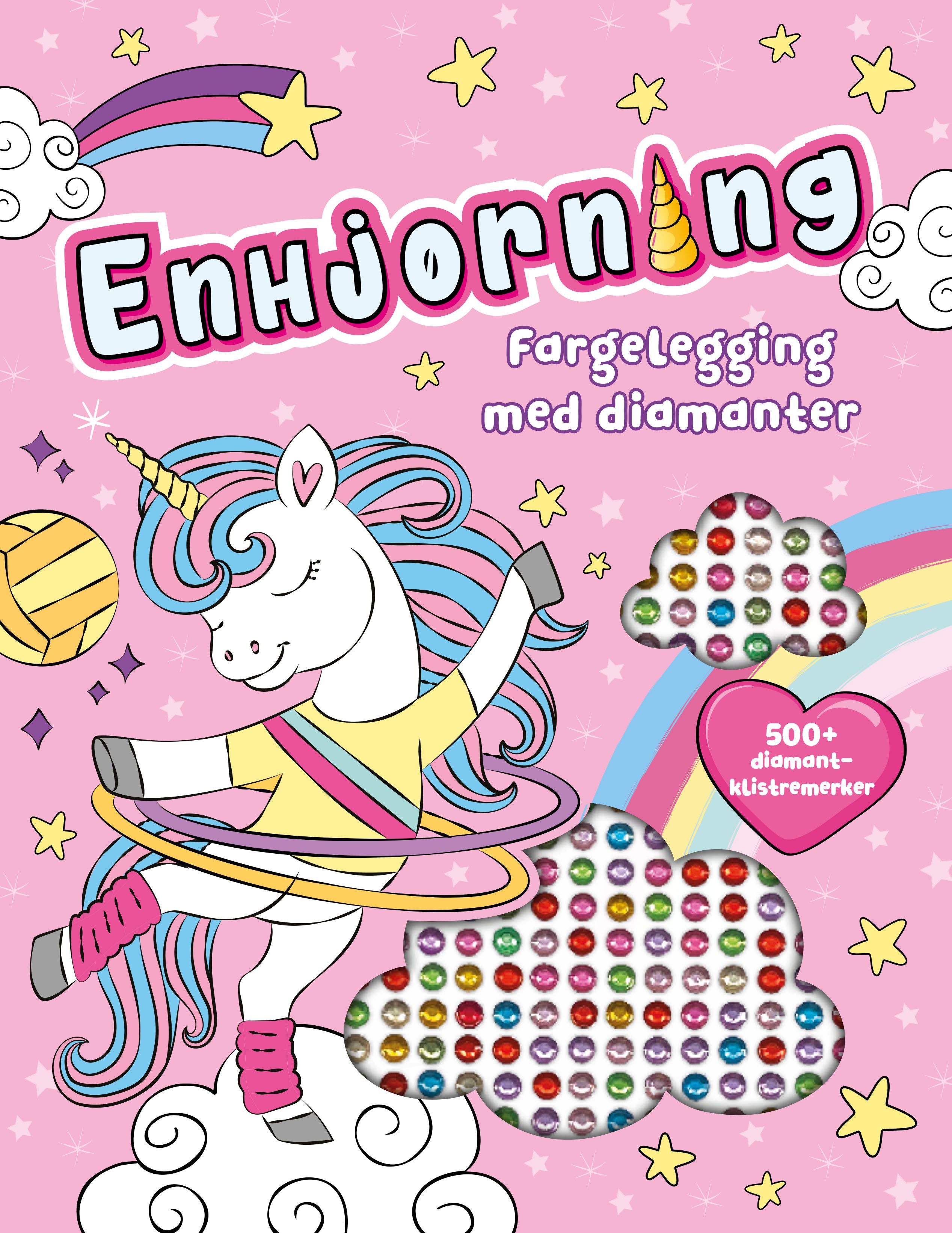Enhjørning - fargelegging med diamanter
