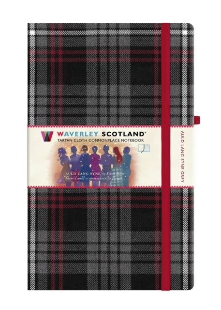 Auld Lang Syne Grey Tartan Notebook: Large 21cm x 13cm - Waverley Scotland Tartan Cloth Commonplace Notebook