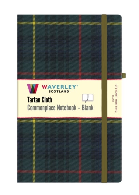 Stewart Hunting Tartan Blank Hardback Notebook: Large 21cm x 13cm - Waverley Scotland Tartan Cloth Commonplace Notebook
