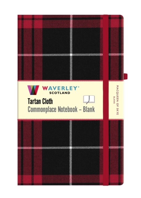 MacQueen of Skye Tartan Blank Notebook: Large 21cm x 13cm - Waverley Scotland Tartan Cloth Commonplace Notebook