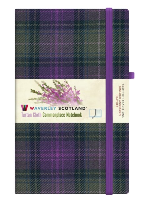Waverley Heather Large Tartan Notebook (plain/lined alternately.hardback, 210x130mm) - Waverley Scotland Commonplace Notebooks