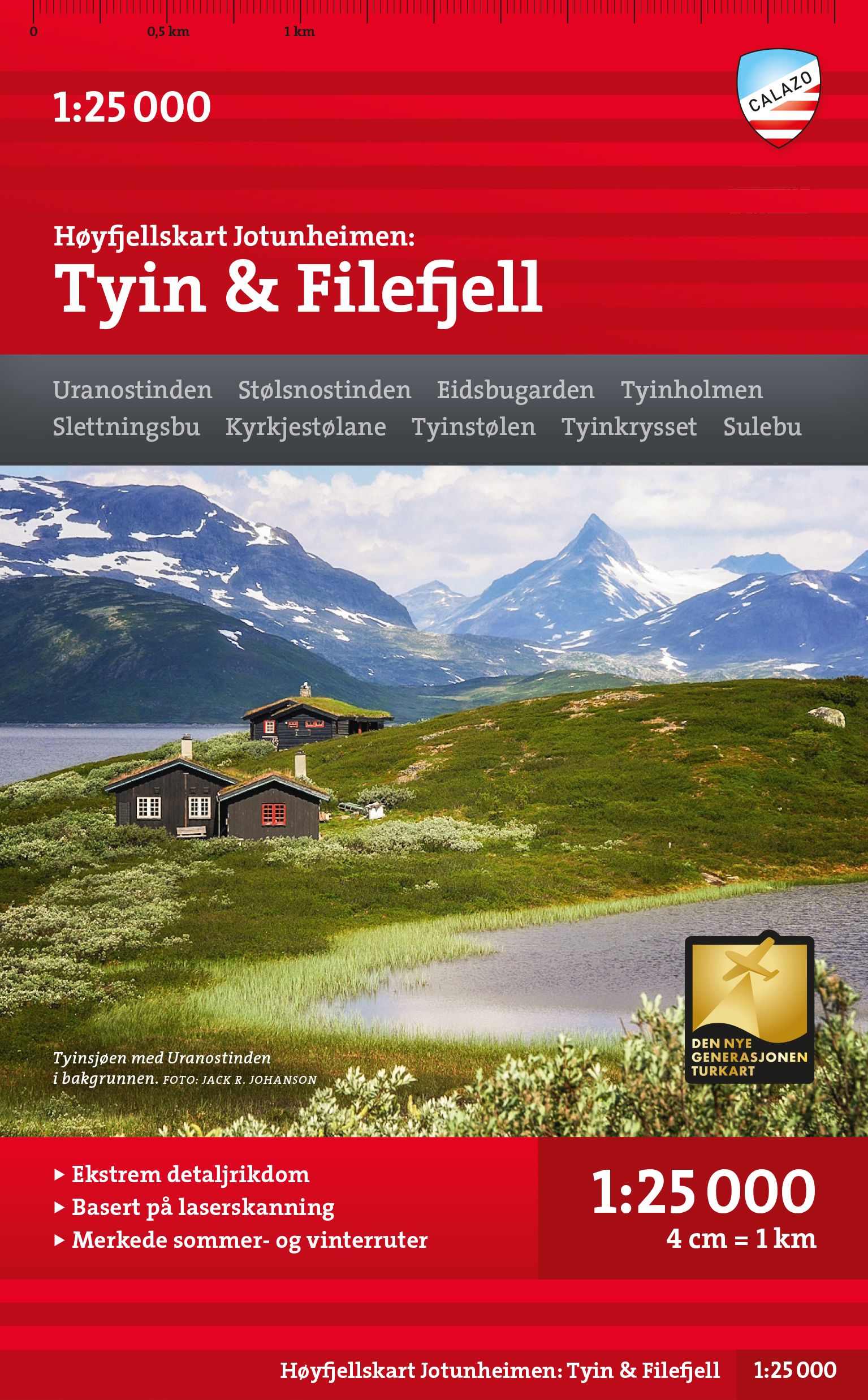 Høyfjellskart Jotunheimen: Tyin & Filefjell