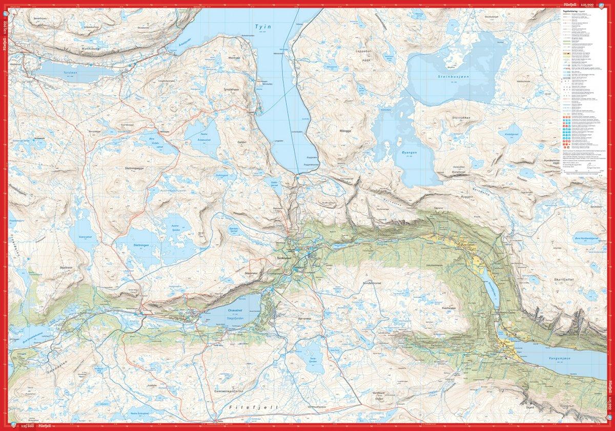 Høyfjellskart Jotunheimen: Tyin & Filefjell