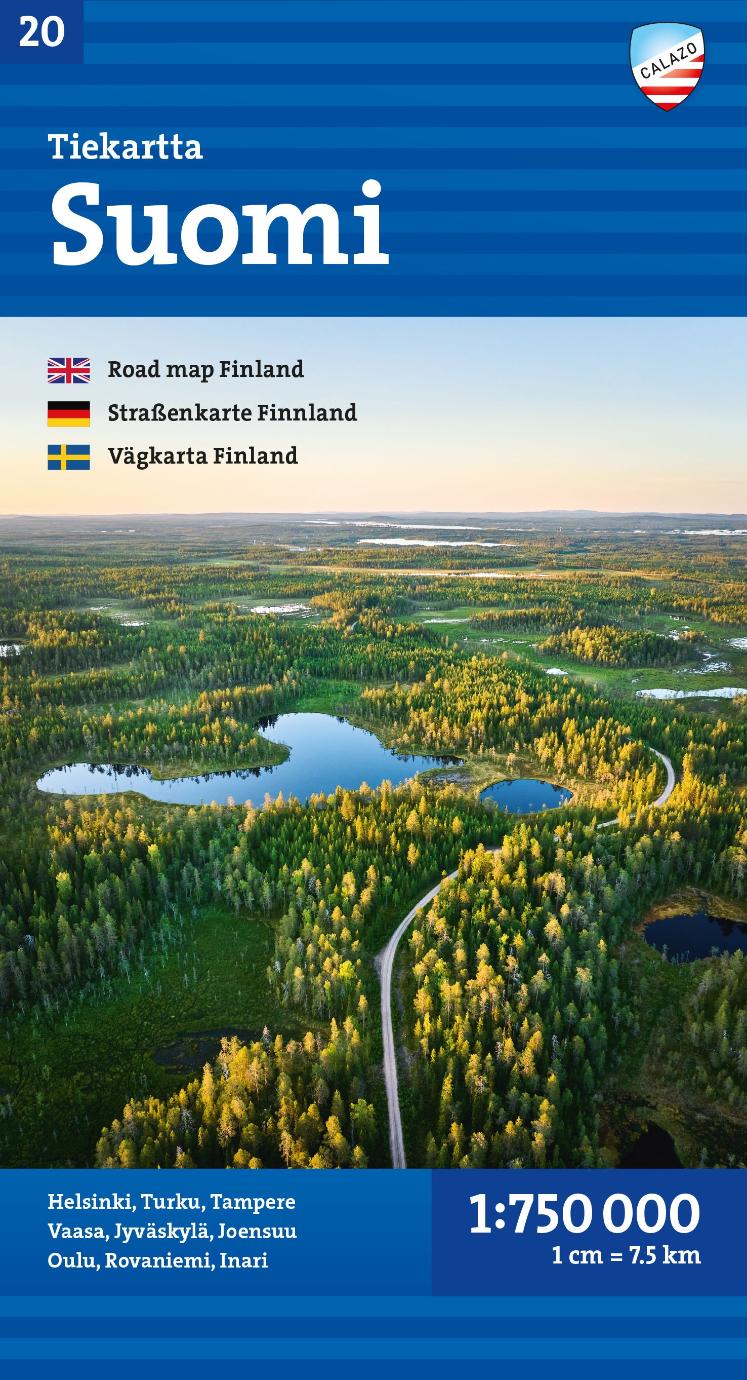 Tiekartta Suomi = Road map Finland = Straßenkarte Finnland = Vägkarta Finland