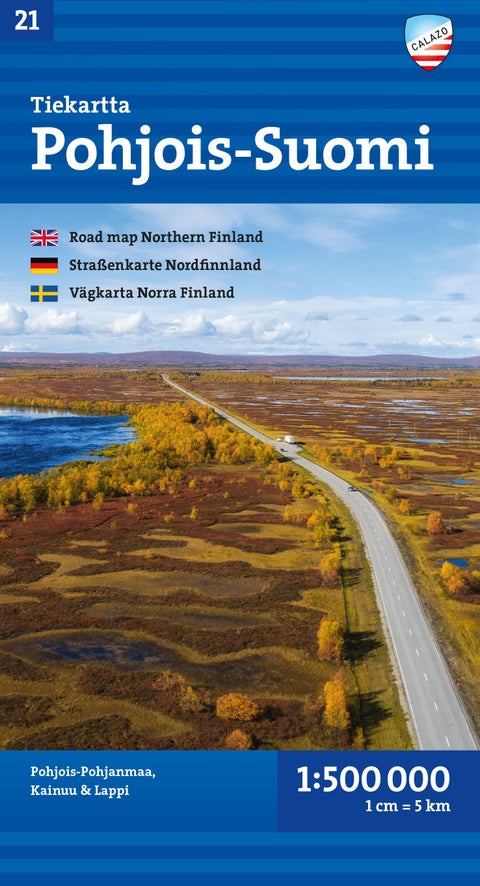 Pohjois-Suomi = Road map Northern Finland = Straßenkarte Nordfinnland = Vägkarta Norra Finland - tierkartta