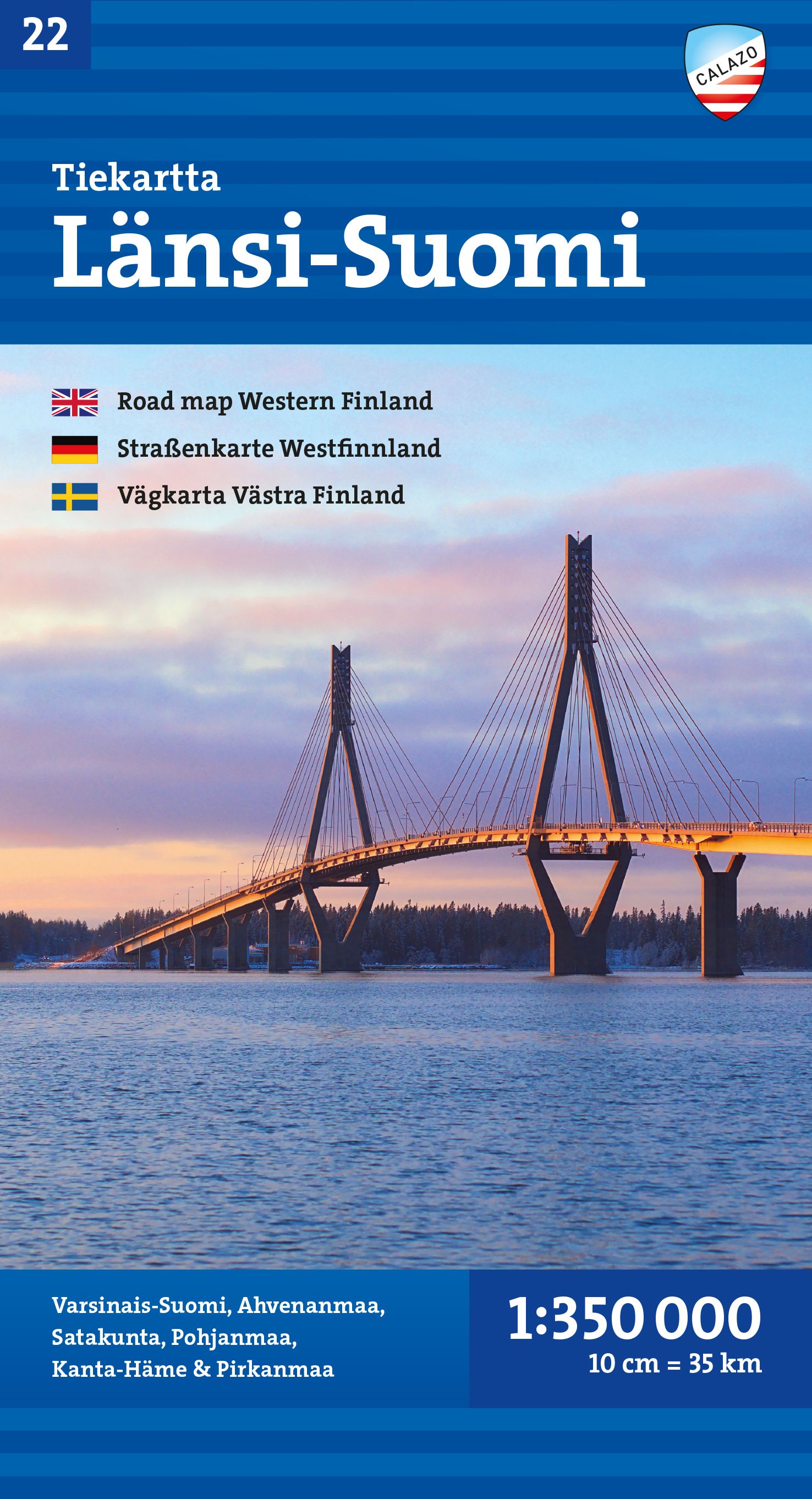 Tiekartta Länsi-Suomi = Road map Western Finland = Straßenkarte Westfinnland = Vägkarta Västra Finland - Varsinais-Suomi, Ahvenanmaa, Satakunta, Pohjanmaa, Kanta-Häme & Pirkanmaa