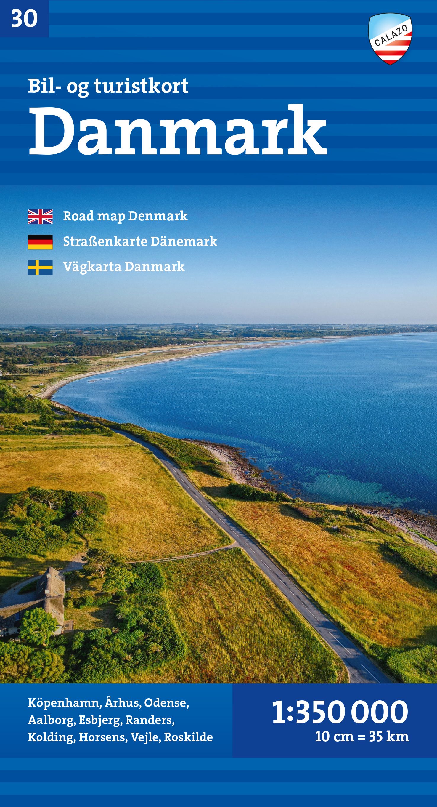 Danmark = Road map Denmark = Straßenkarte Dänemark = Vägkarta Danmark - bil- og turistkort