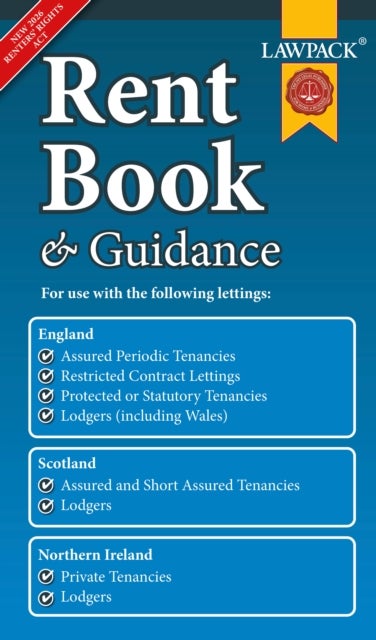 Rent Book - Rent book for recording rent in residential property lettings - valid for use throughout the UK