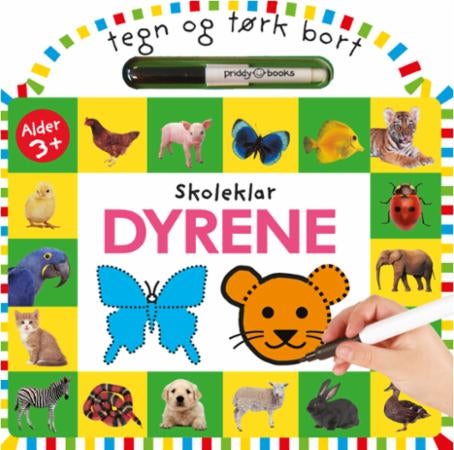 Dyrene - skoleklar : tegn og tørk bort