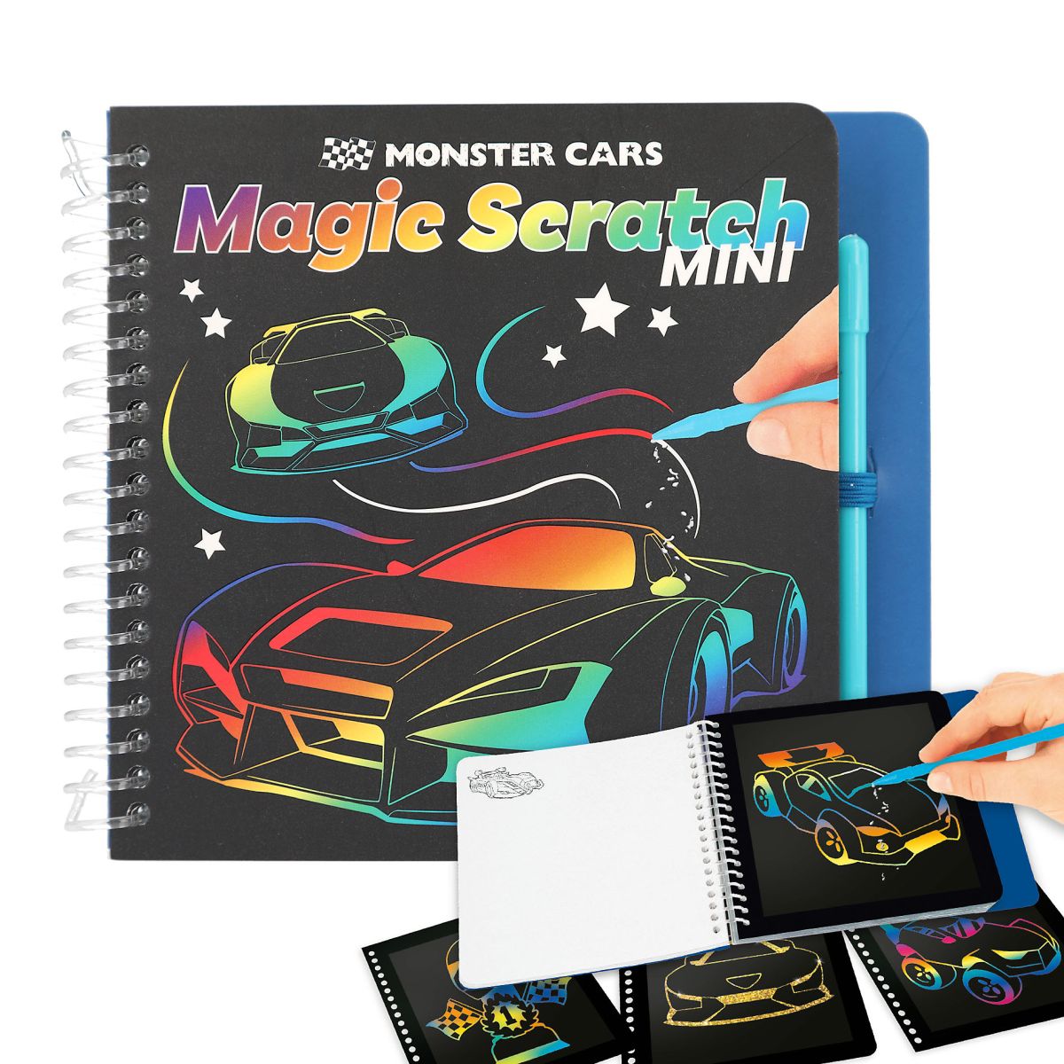 Aktivitetsbok Magic Scratch Monster Cars