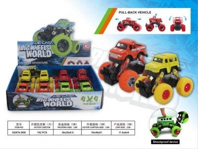 Monsterbil big wheel friksjon 11cm 4ass