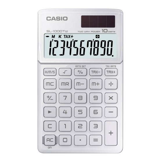LOMMEREGNER CASIO HVIT SL1000TW LAKKET
