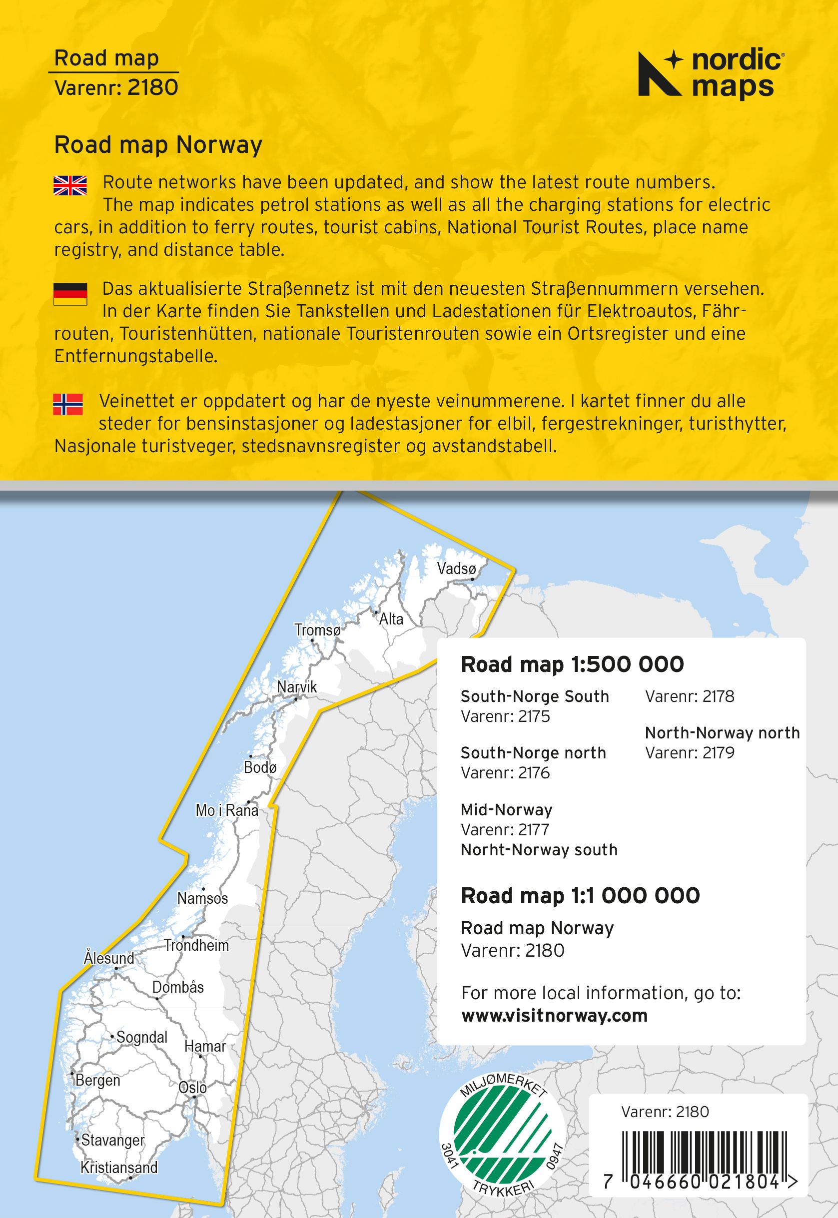 Veikart Norge 1:1 000 000