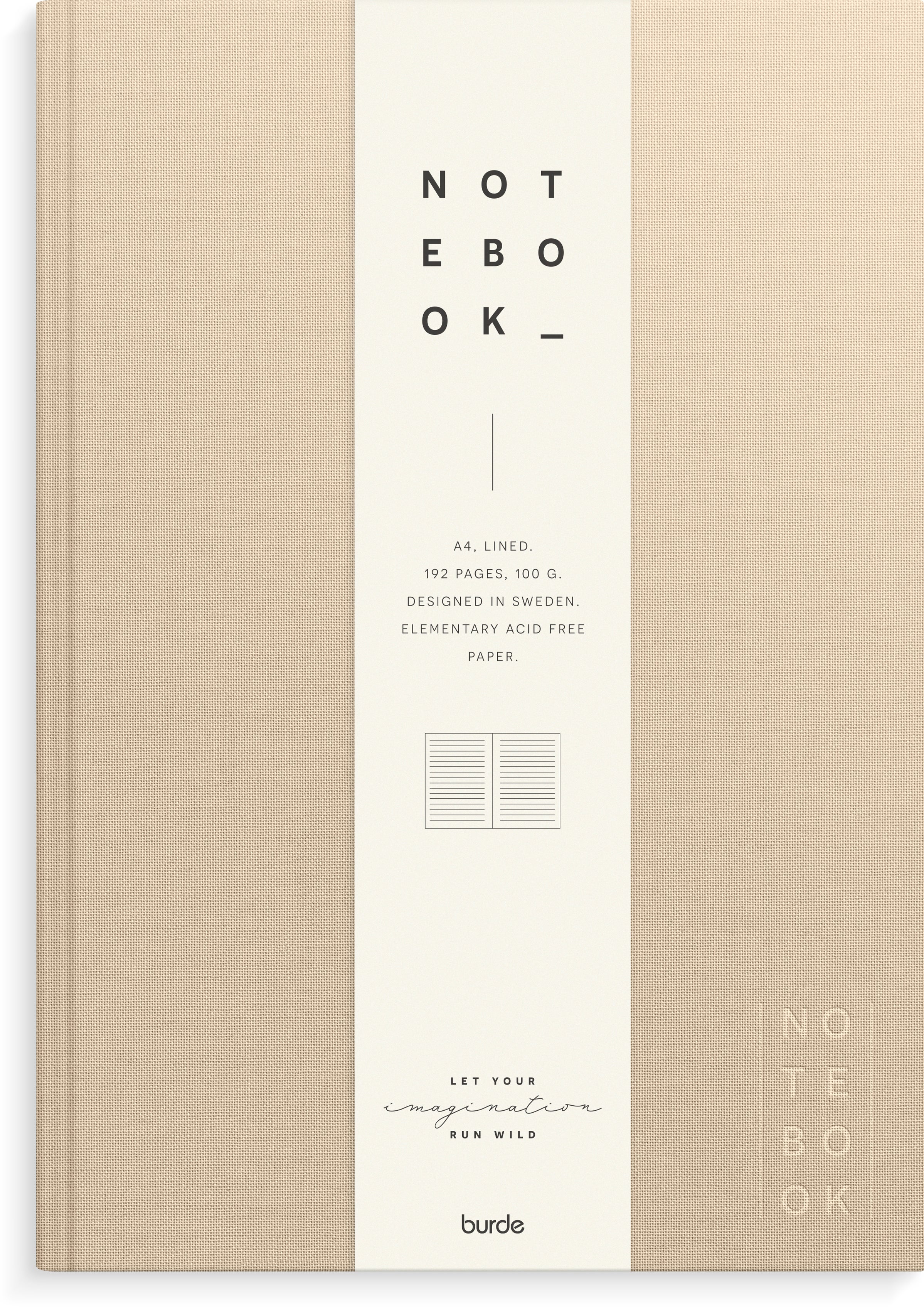 Skrivebok Burde A4 Linjer Beige