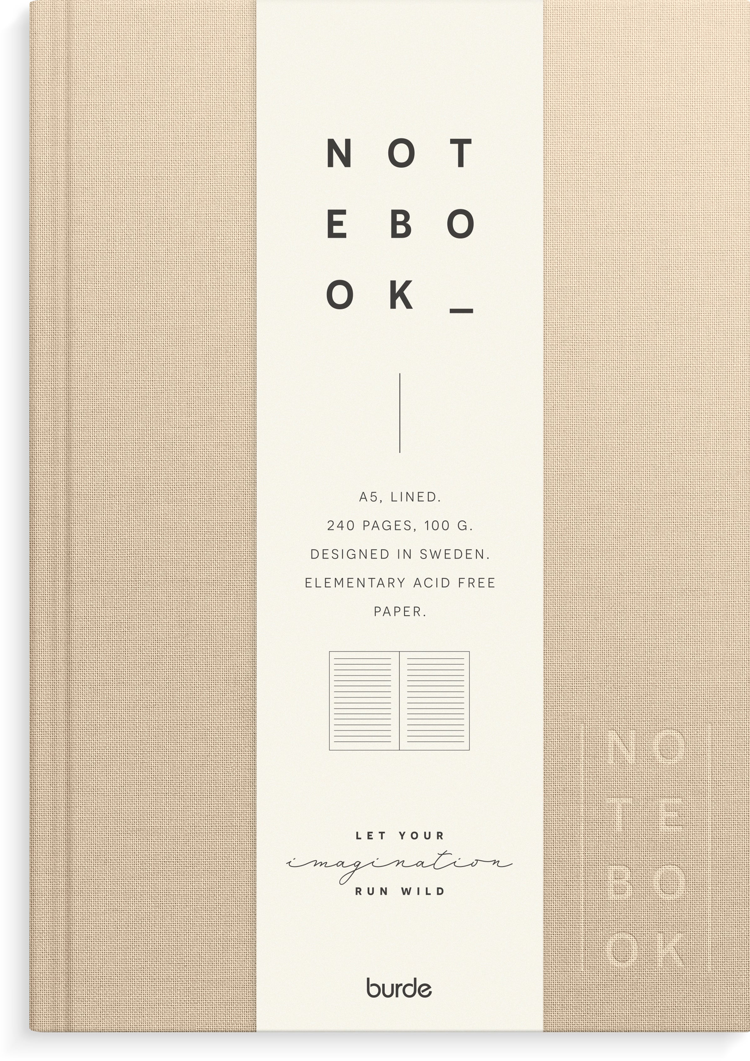 Skrivebok Burde A5 Linjer Beige