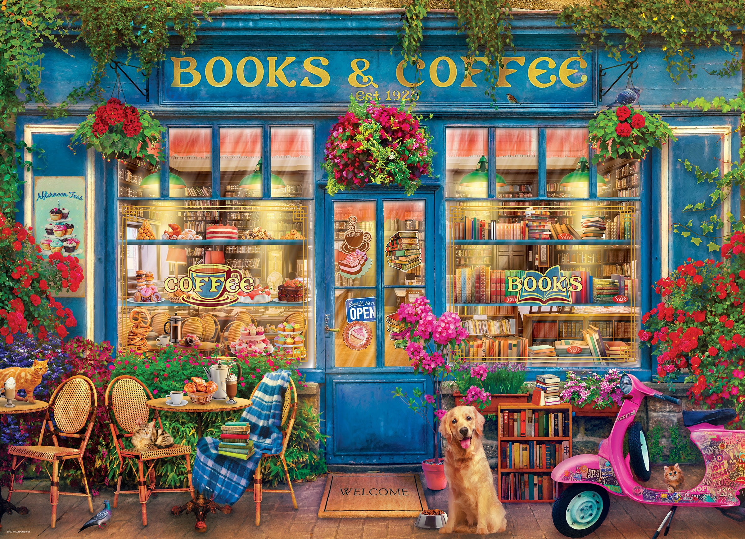 Puslespill 1000 Books And Coffee  Eurographics