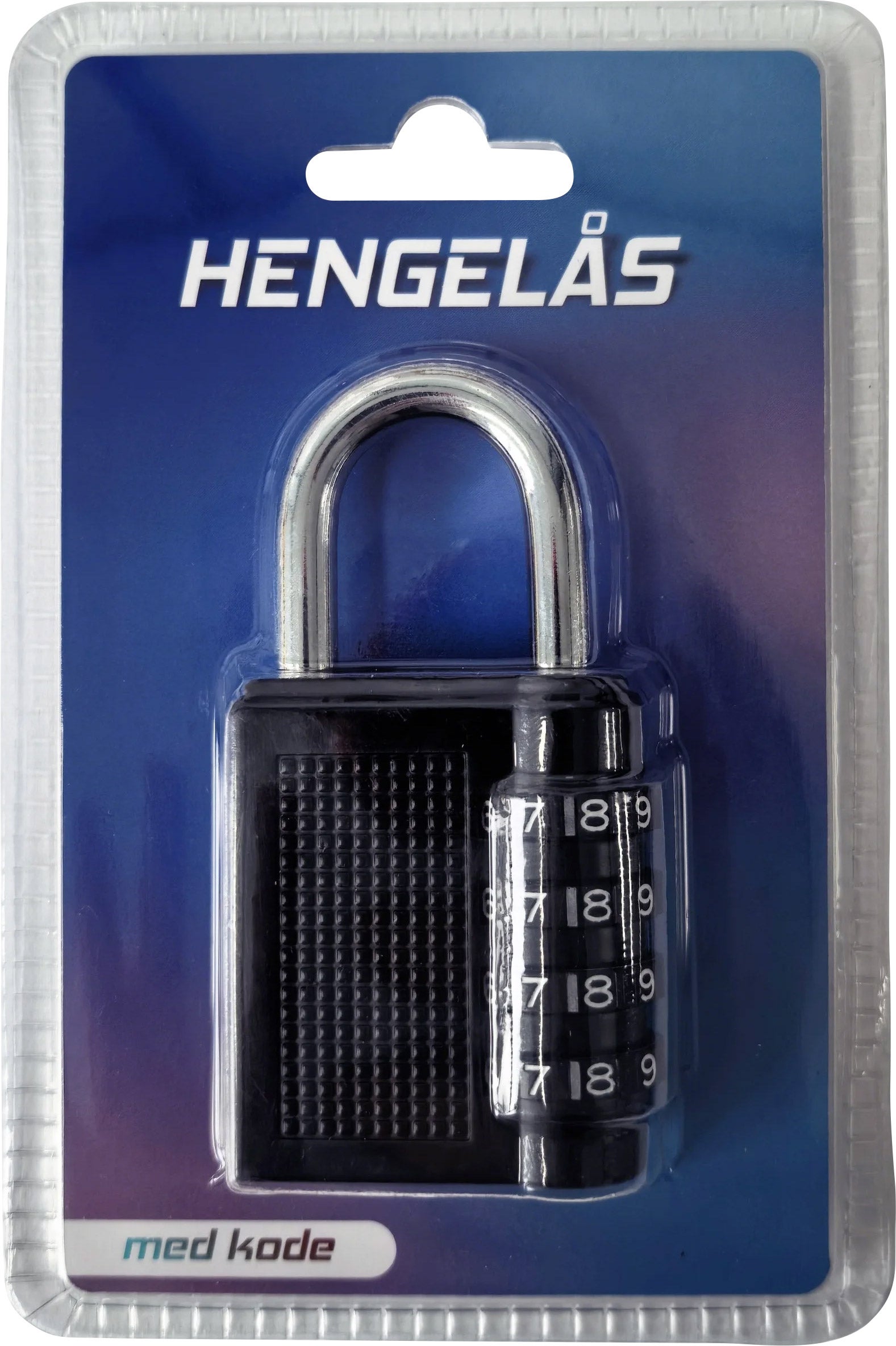 Hengelås med 4 Sifret Kode Sort