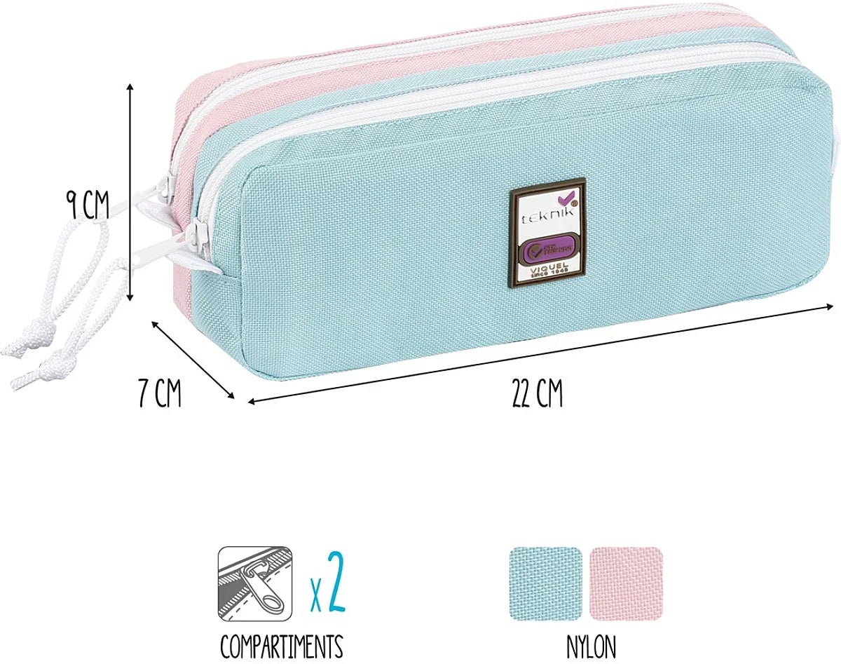 Pennal Teknikk 2 rom pastell blå-rosa