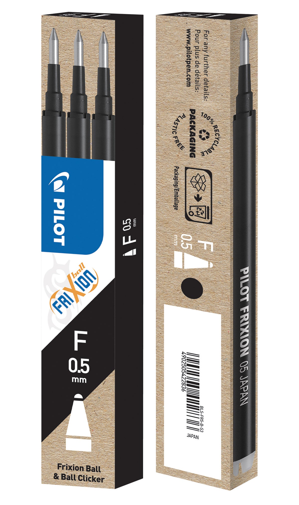 Refill Kulepenn Pilot Frixion 0,5 Sort (3)