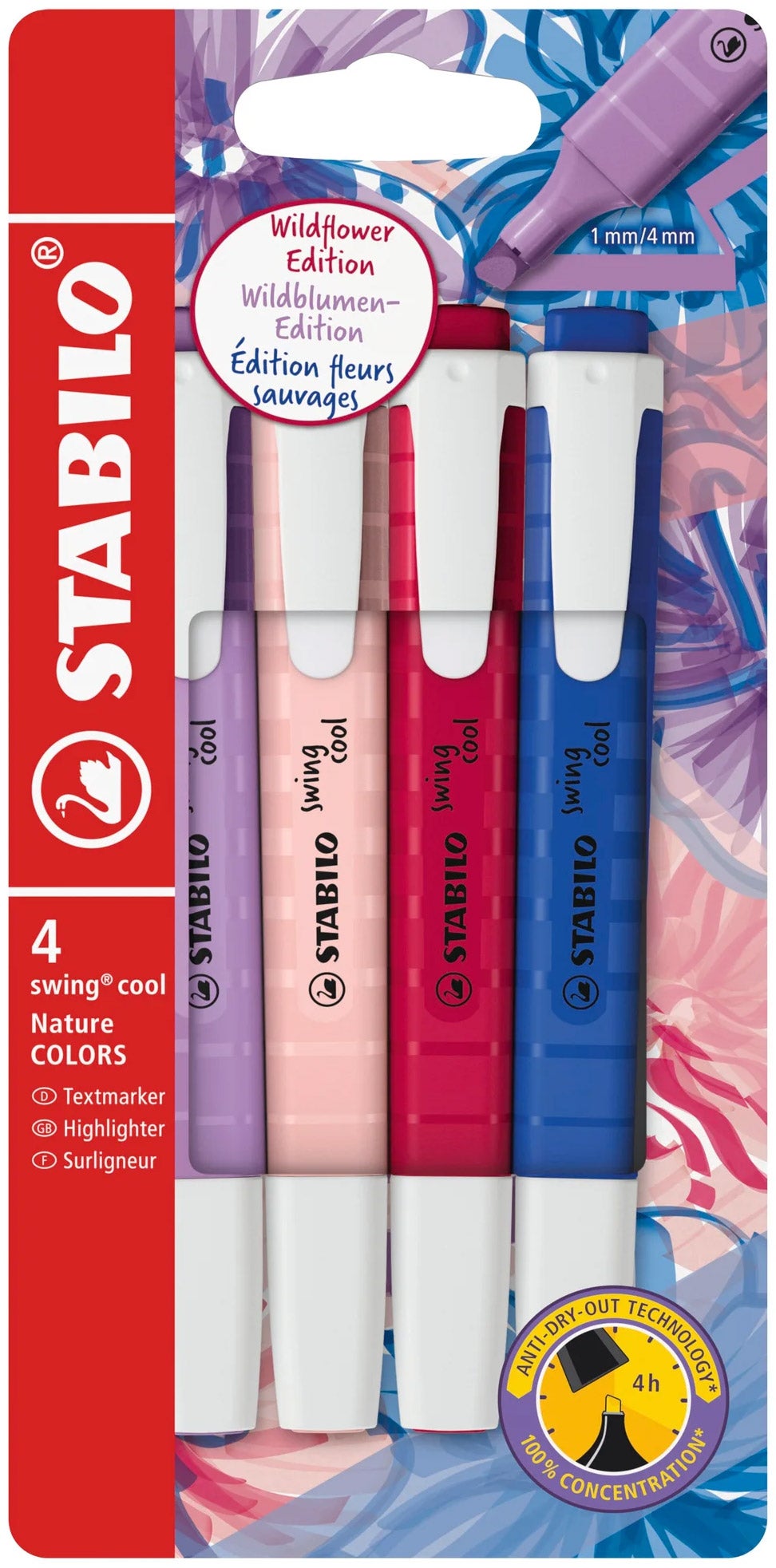 Merketusj Stabilo sving Wildflower 4 pak