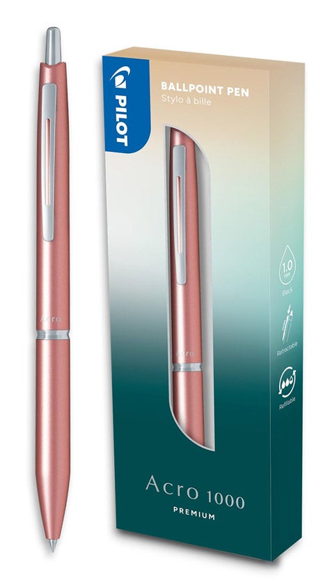 Kulepenn Pilot Acro1000 1,0 lys rosa sort