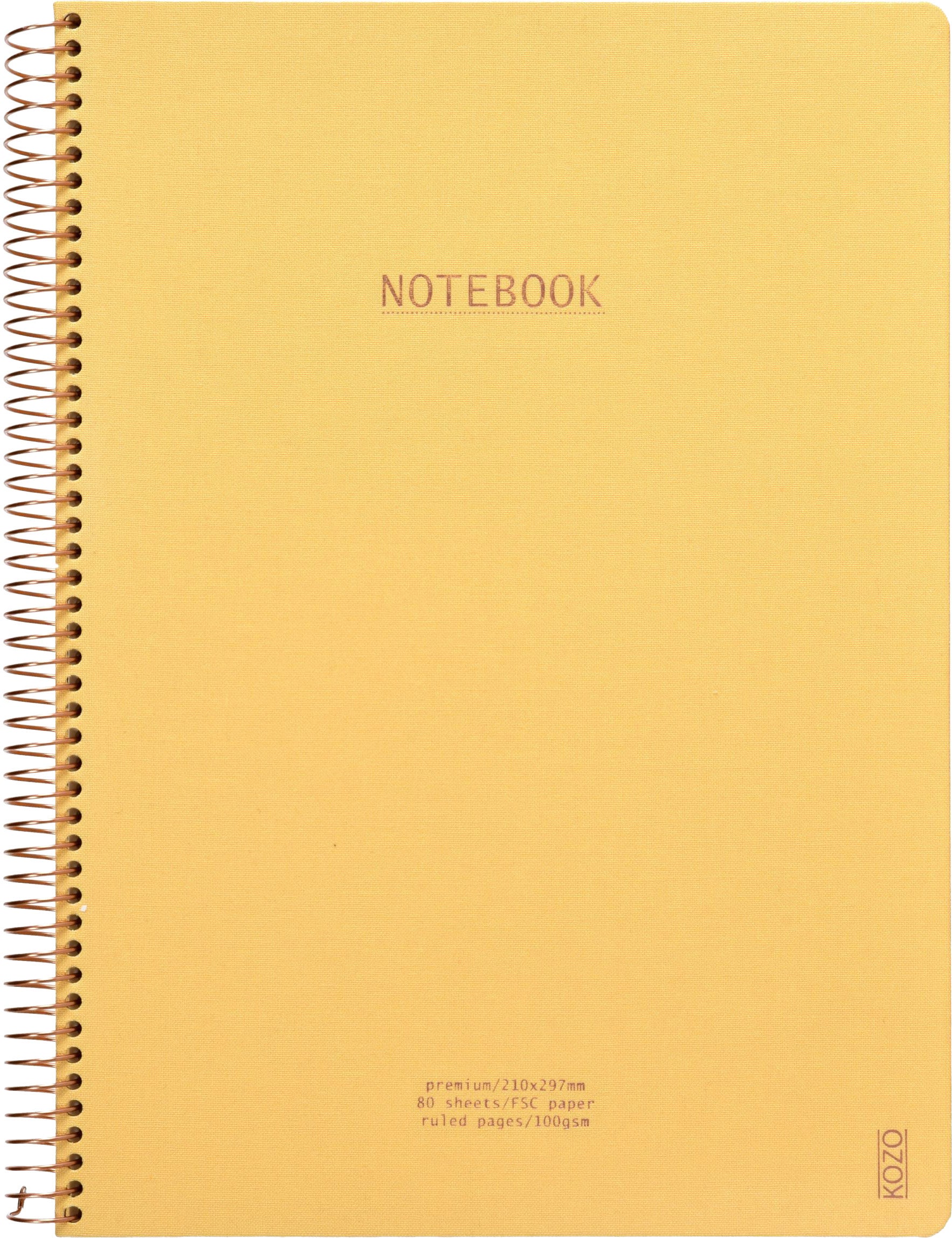 Notatbok m/spiral Kozo Premium A4 Honey