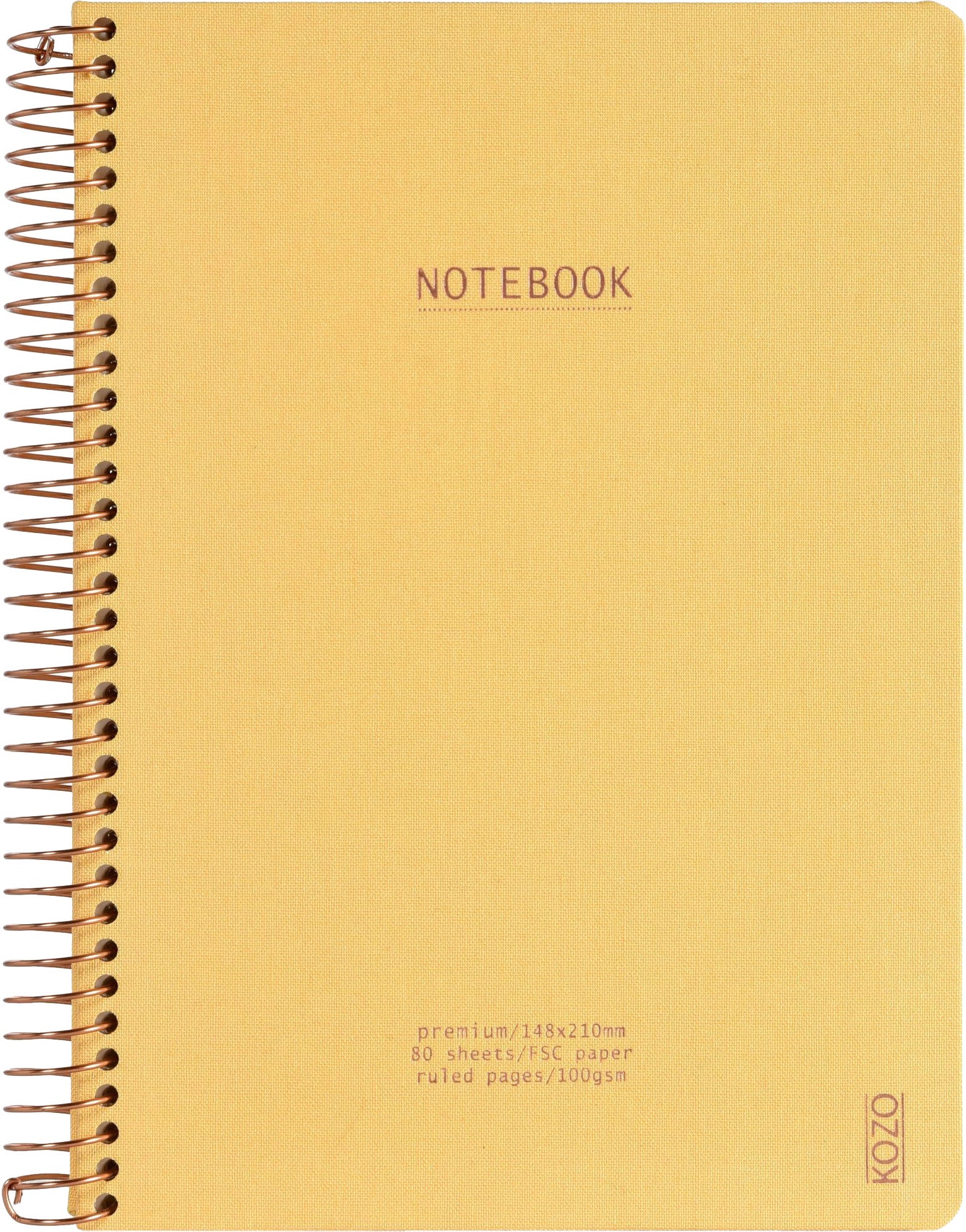 Notatbok m/spiral Kozo Premium A5 Honey