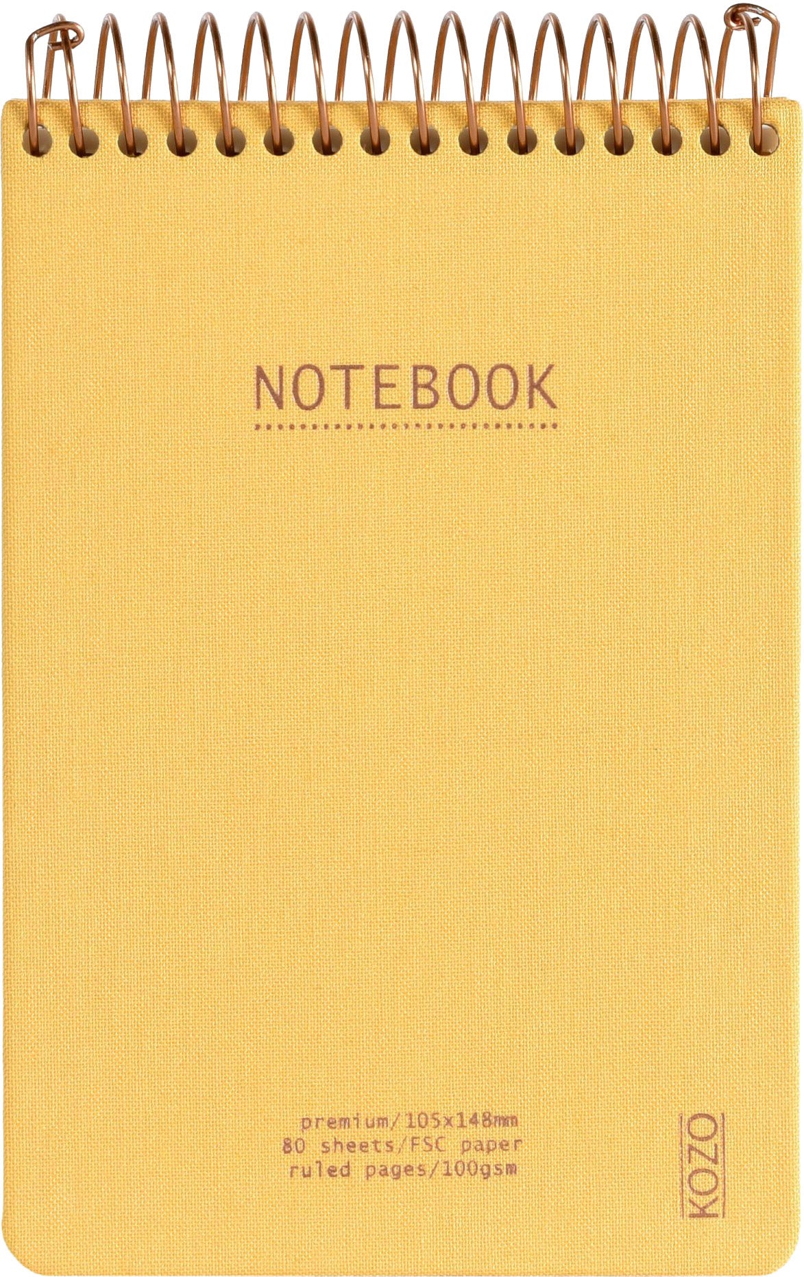 Notatbok m/spiral Kozo Premium A6 Honey