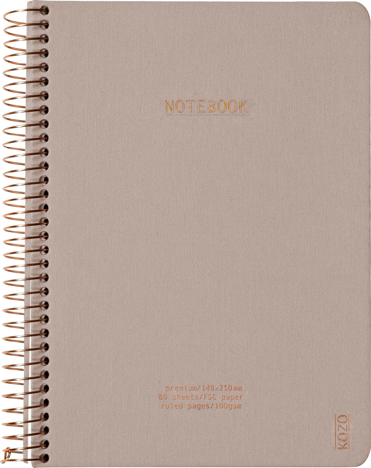 Notatbok m/spiral Kozo premium A5 Sand
