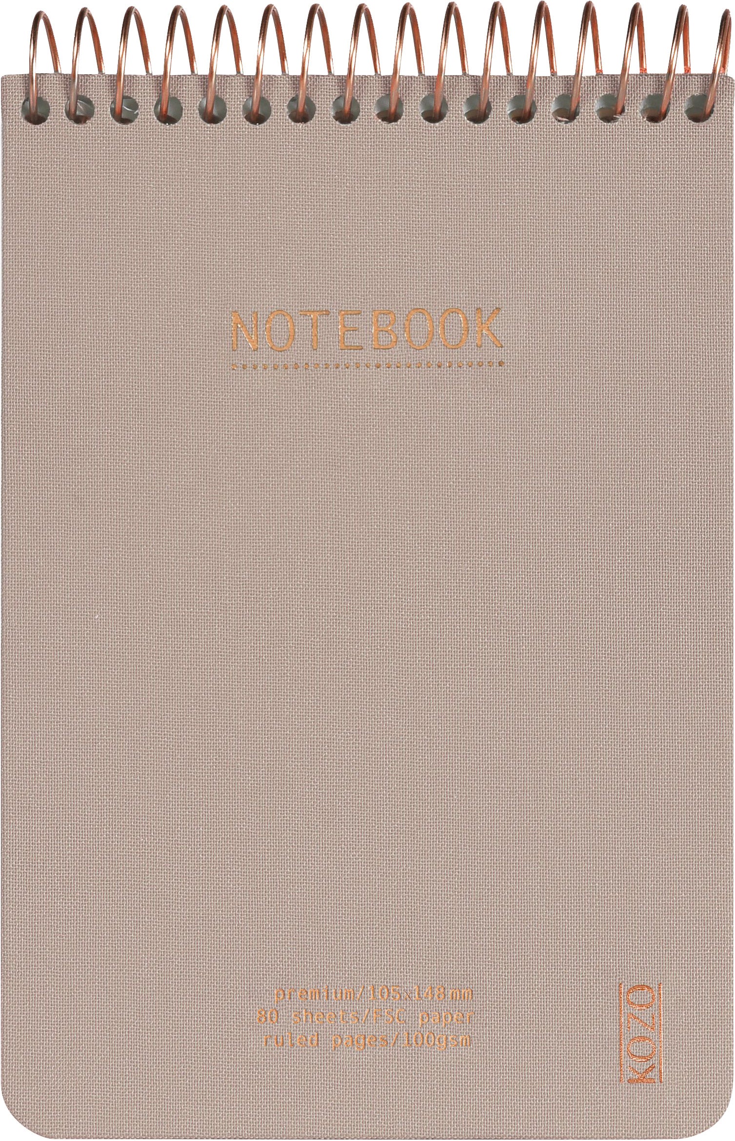 Notatbok m/spiral Kozo premium A6 Sand