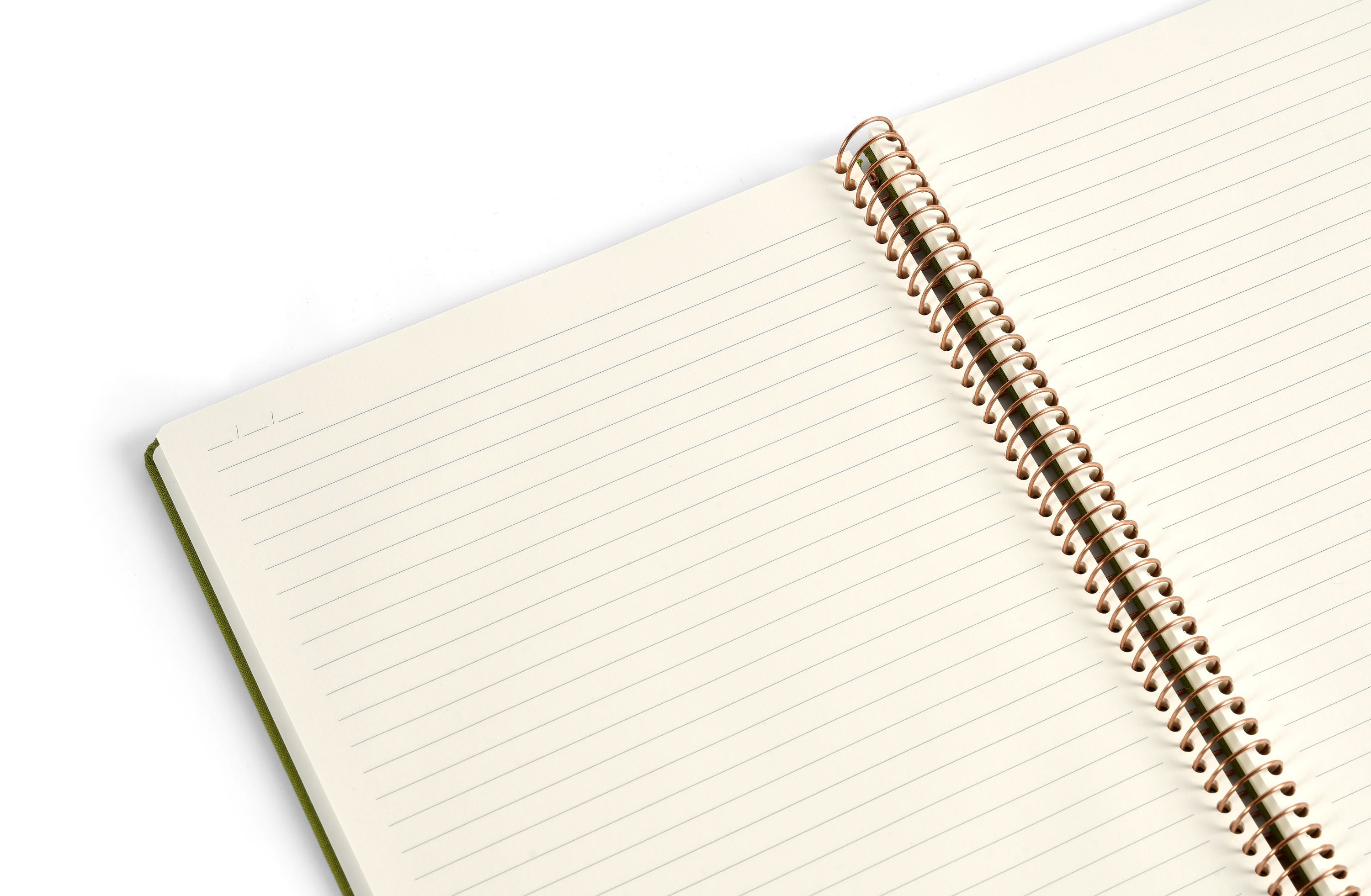 Notatbok m/spiral Kozo Premium A5 Olive Green