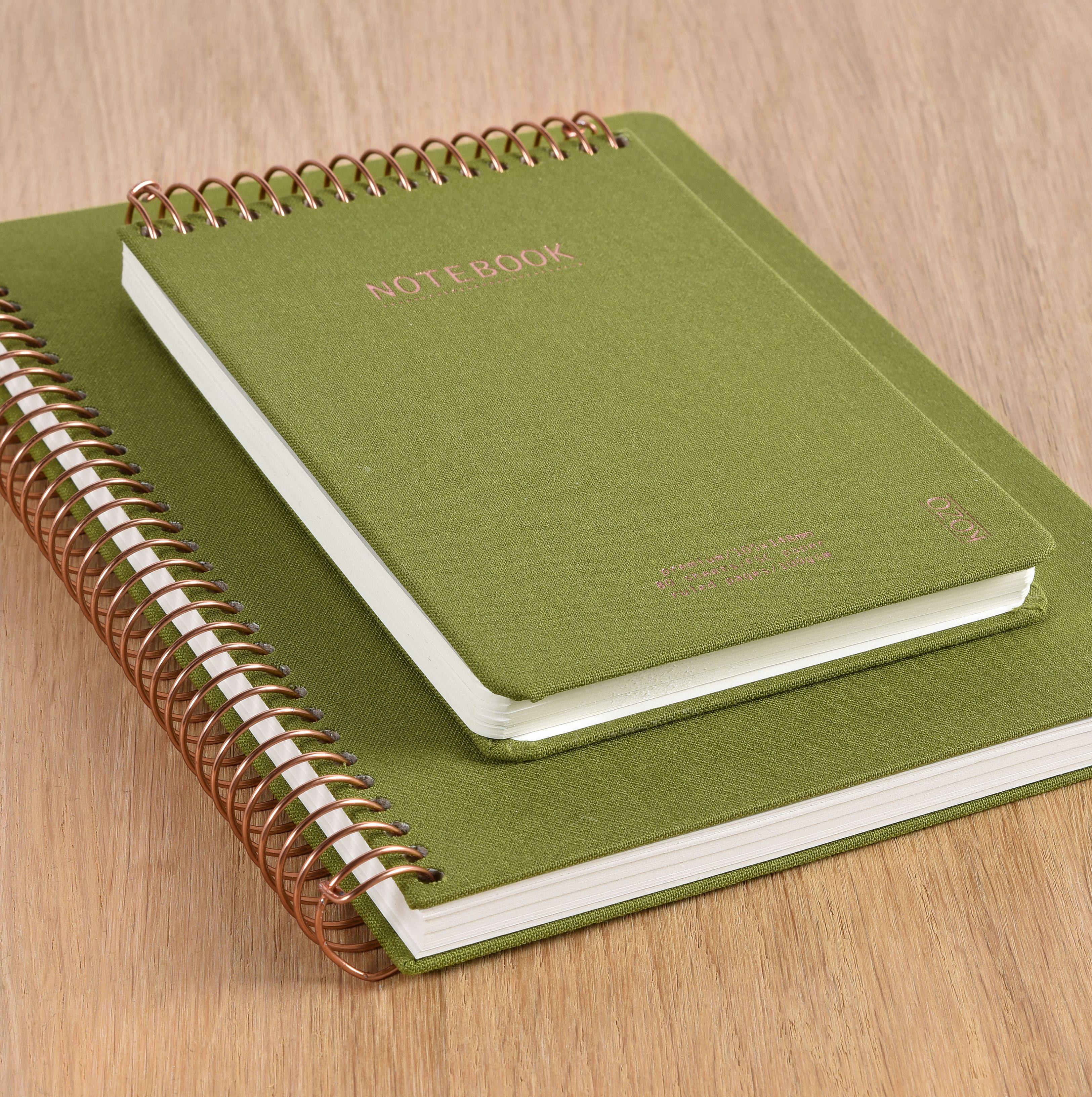Notatbok m/spiral Kozo Premium A5 Olive Green