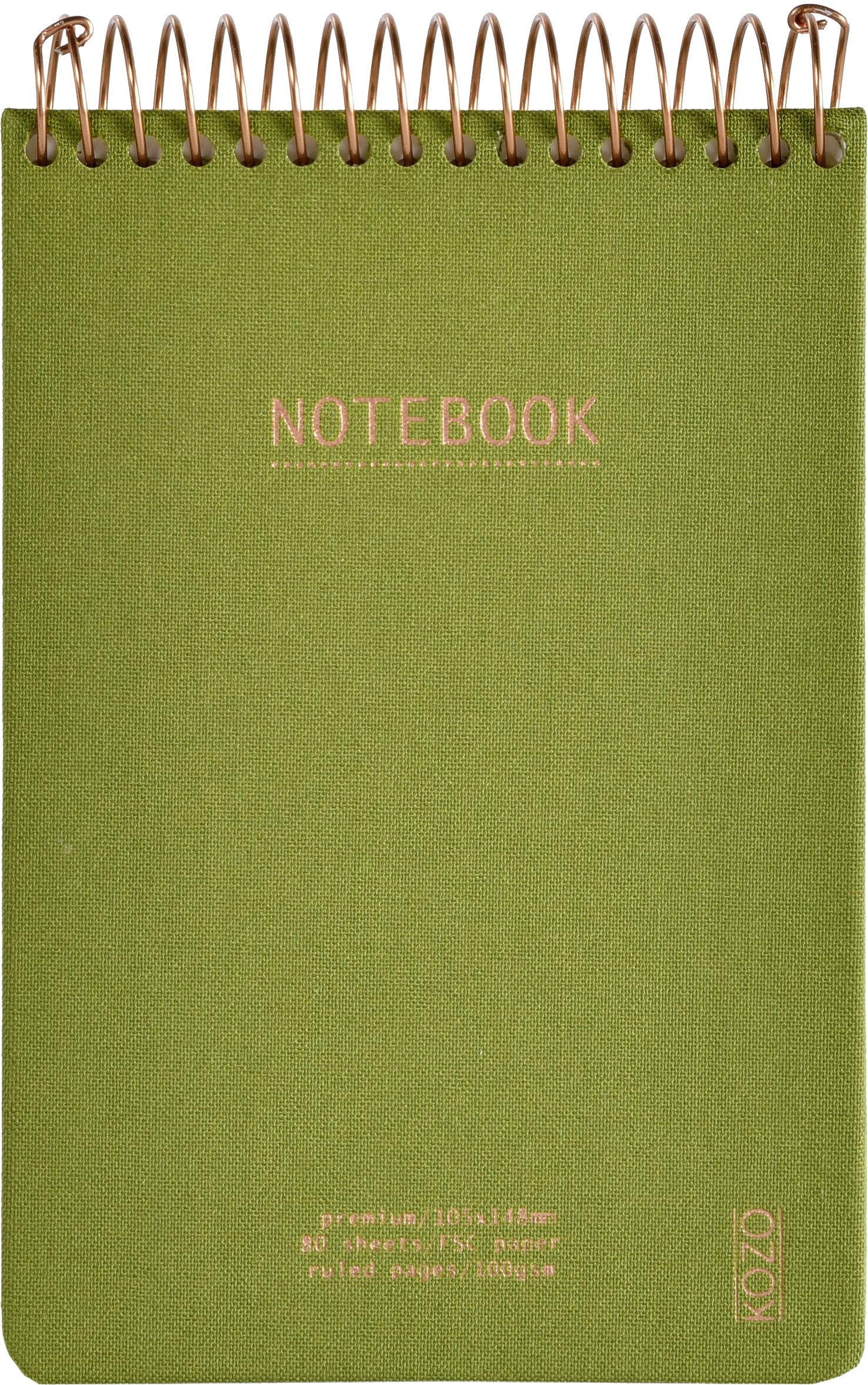 Notatbok m/spiral Kozo Premium A6 Olive Green