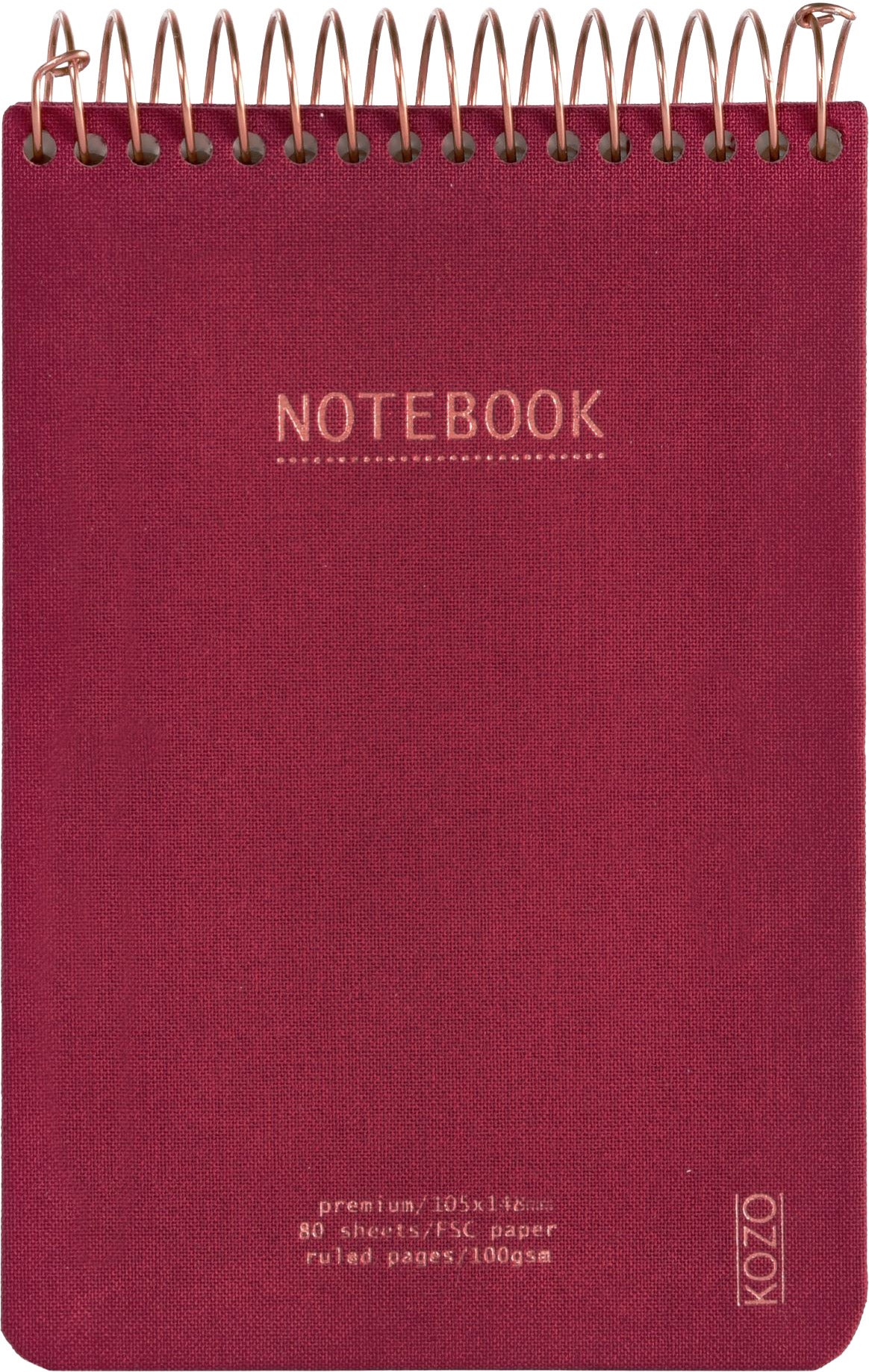 Notatbok m/spiral Kozo Premium A6 Berry