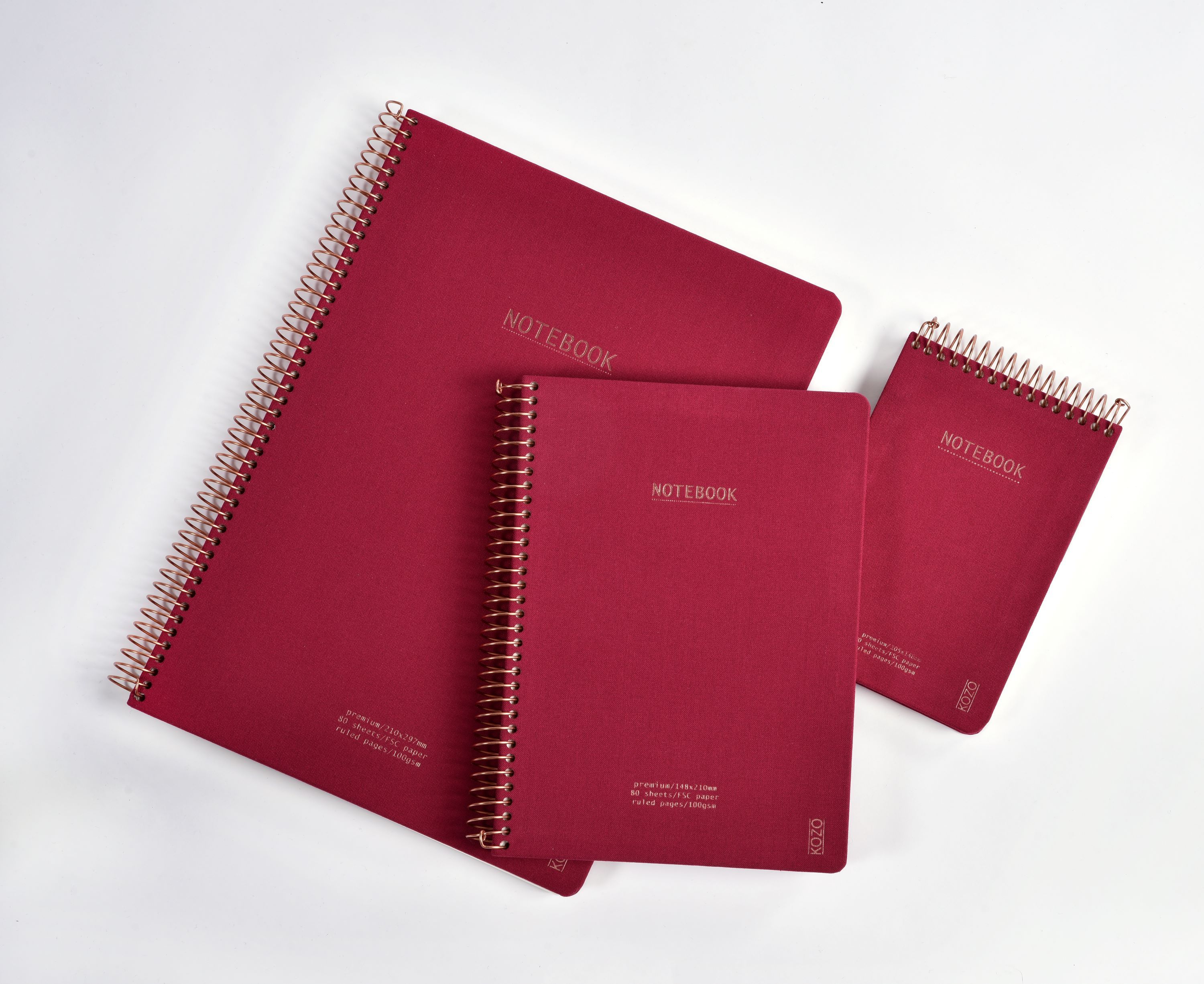 Notatbok m/spiral Kozo Premium A6 Berry