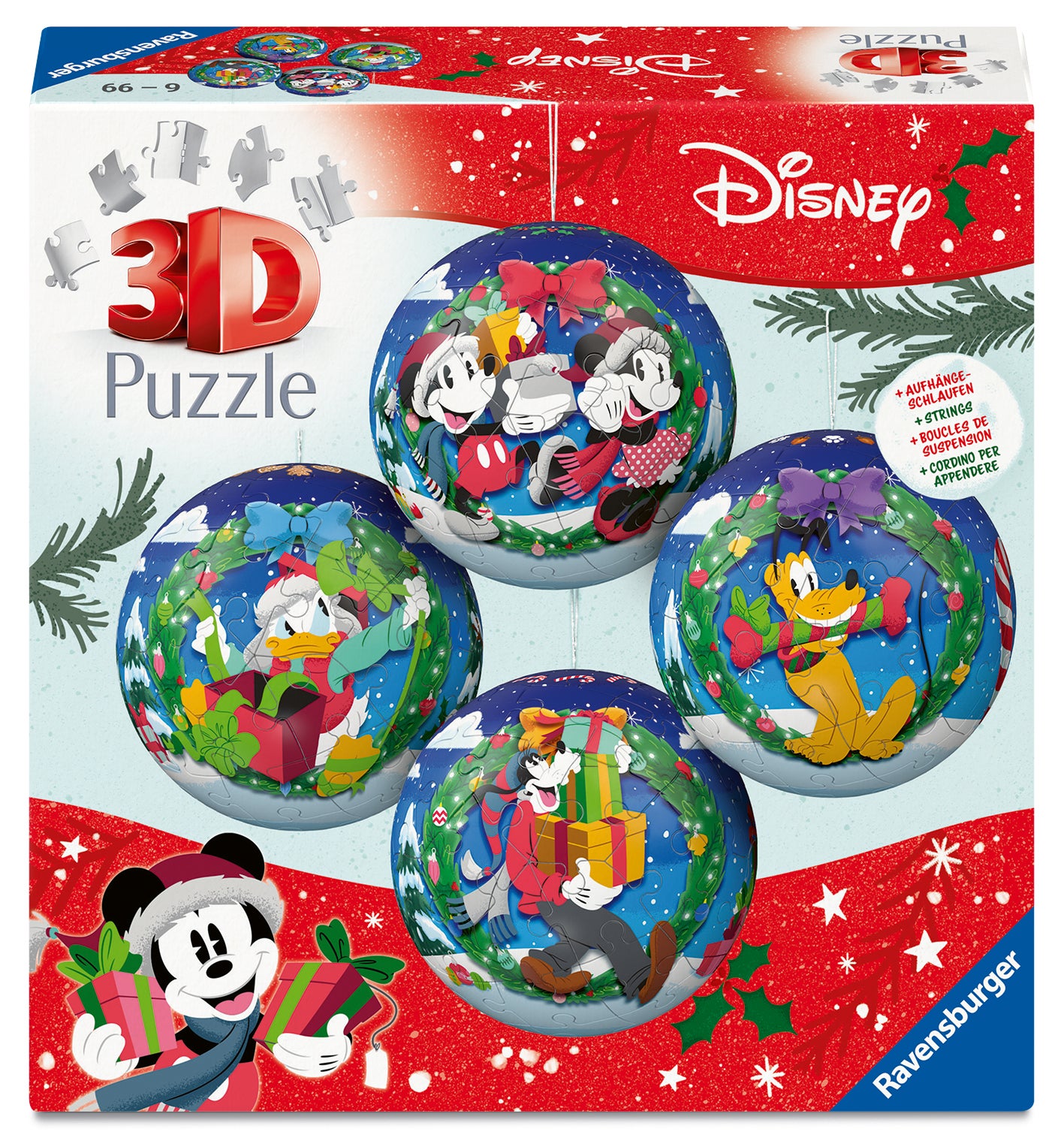 Puslespill 3D 54 Disney-Julekuler 4 Stk Ravensburger